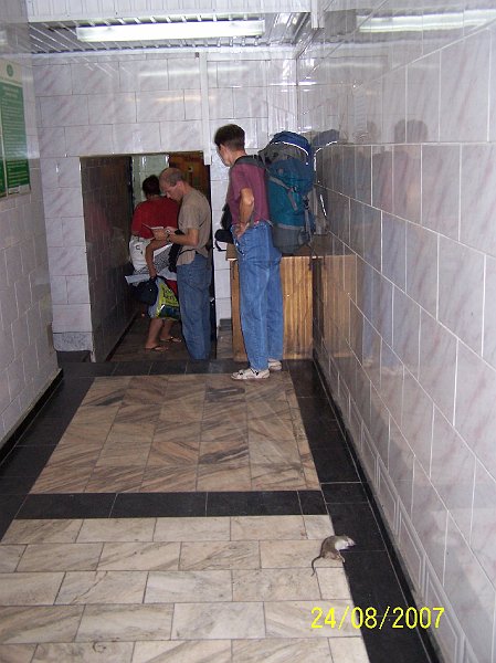 100_2663.JPG - Chudk potkan (vpravo dolu), do schovne baton u nedorazil... (irkutsk el. stanica) ***** Poor rat (right below), he did not reach the luggage room... (Irkutsk train station)