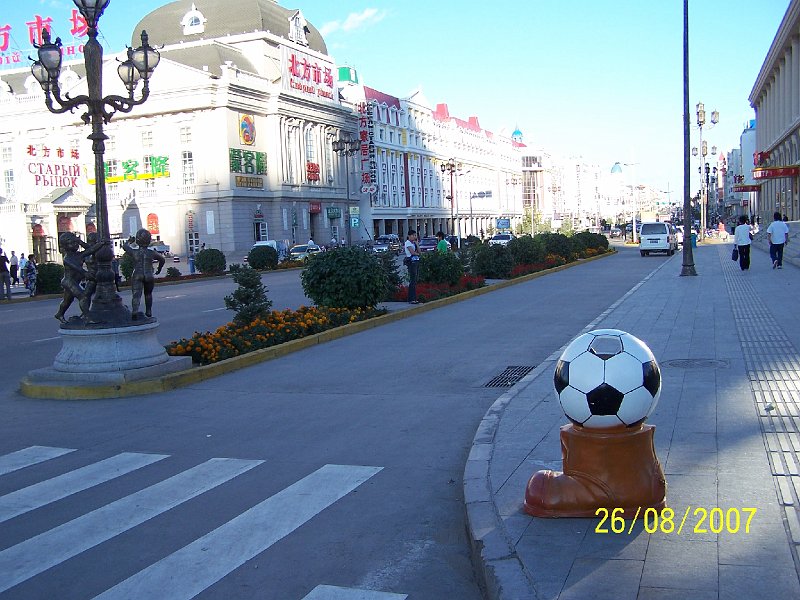 100_2737.JPG - Jedna z tried v Manduli. Vpravo je odpadkov k. ***** One of avenues in Manzhouli. On the right, it is a dust bin.